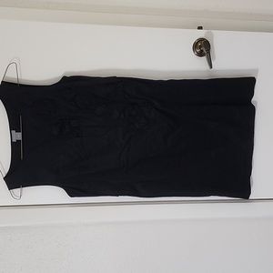 Ann Taylor NWOT Black Cotton Sheath with Raised Flowers with Side Zip